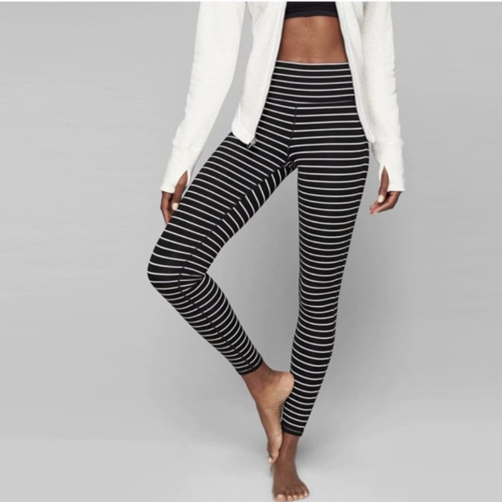 ATHLETA High Rise Chaturanga striped full length tight legging